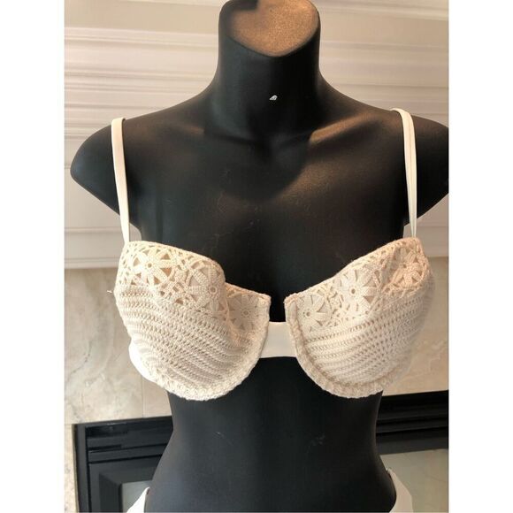 Shade & Shore Women’s Cream Lace Top 2 Piece Bikini Size L (36B) NWOT - Picture 3 of 9